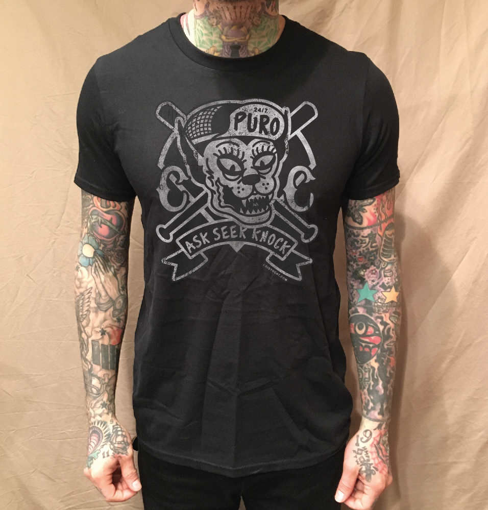 WOLF BEISBOL BLACK TEE - cristocatofficial