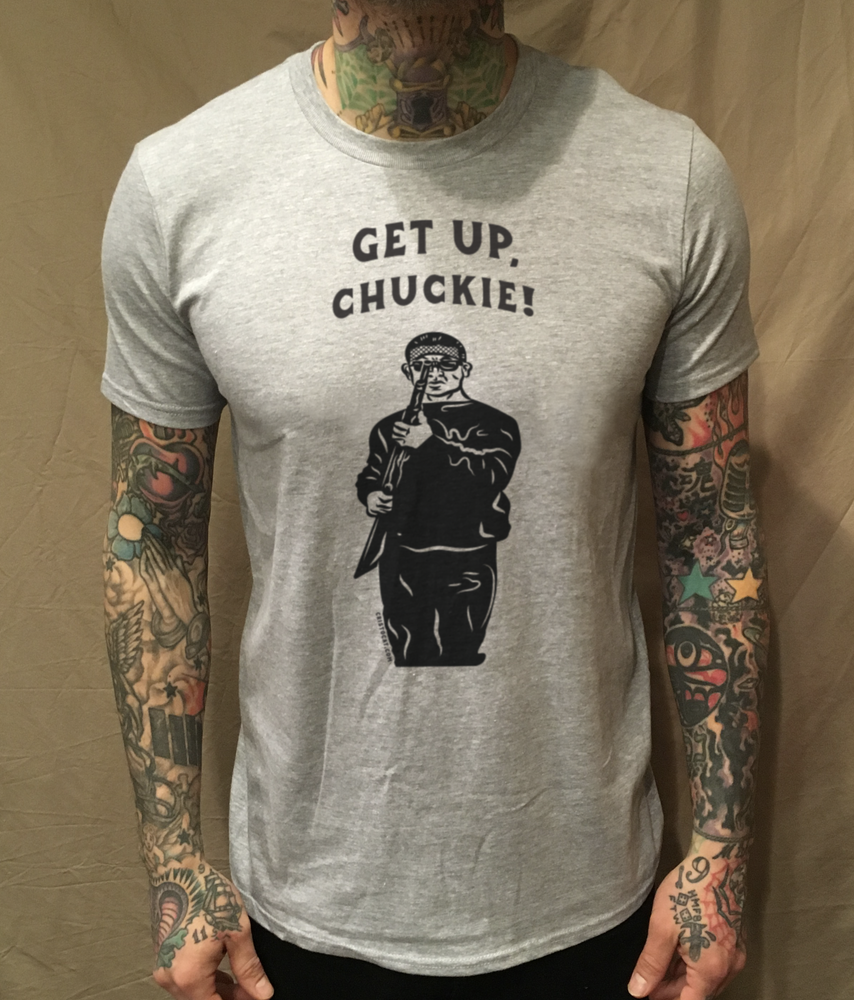 GRAY TEE GET UP CHUCKIE - cristocatofficial
